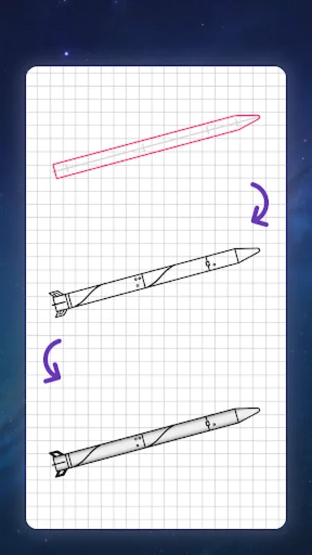 How to Draw Rockets by Steps for Android - Master Rocket Art