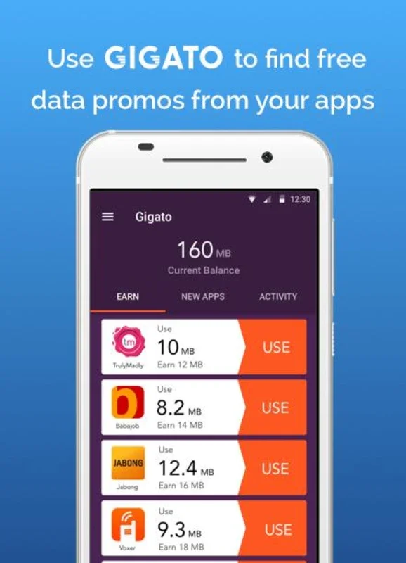 Gigato for Android: Free Data Solution