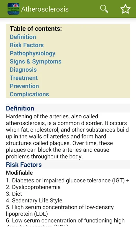 Heart Diseases for Android: Comprehensive Cardiovascular App