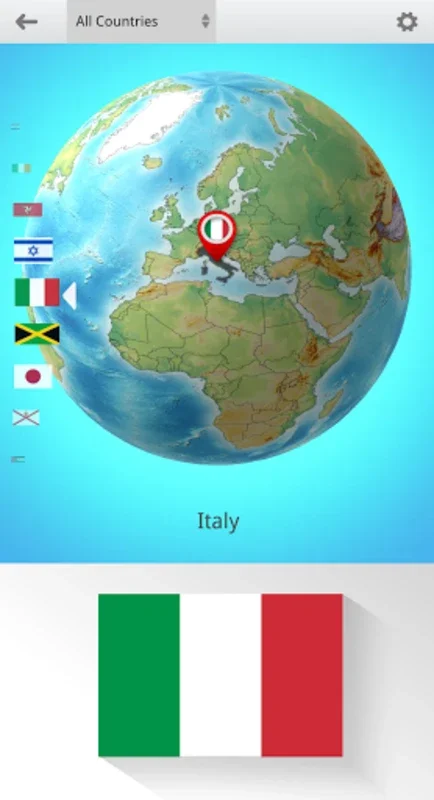 Flags On the Globe for Android - A Geographical Learning Aid