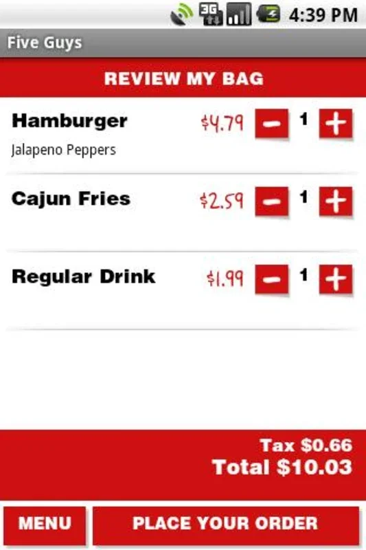 Five Guys for Android - Order and Pick Up on the Go