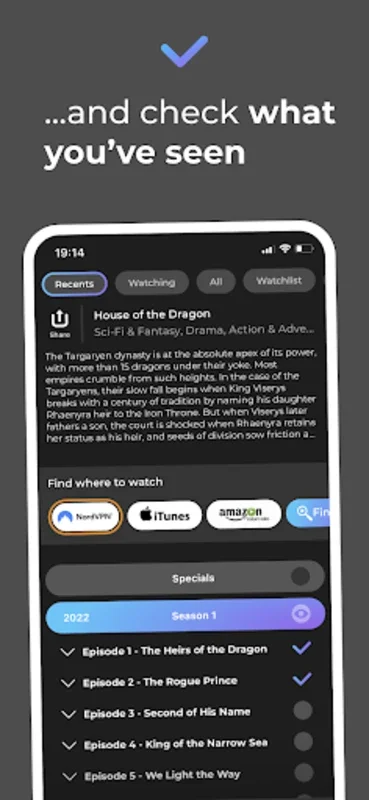 Watched for Android - Organize Your TV Shows