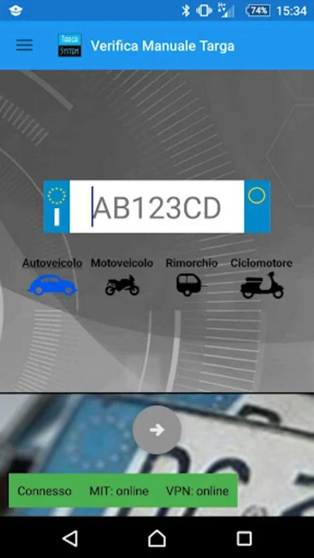 Targa System for Android: Real-Time Vehicle Verification