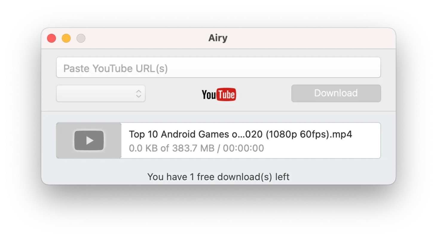 Airy for Mac - Simplify YouTube Downloads