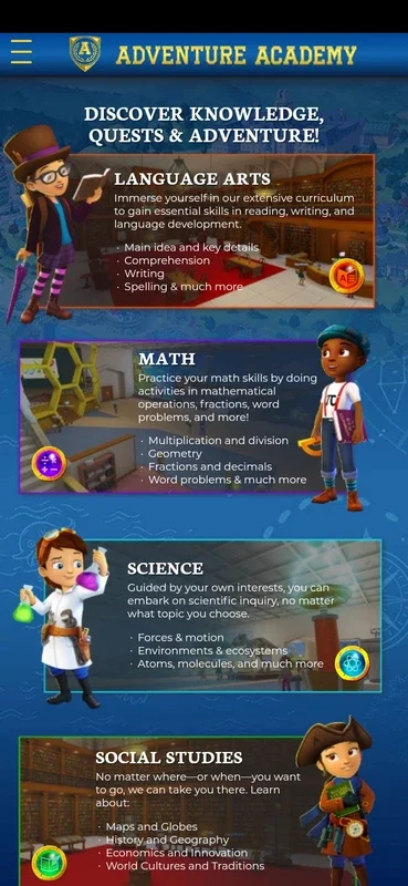 Adventure Academy for Android: Engaging Educational App