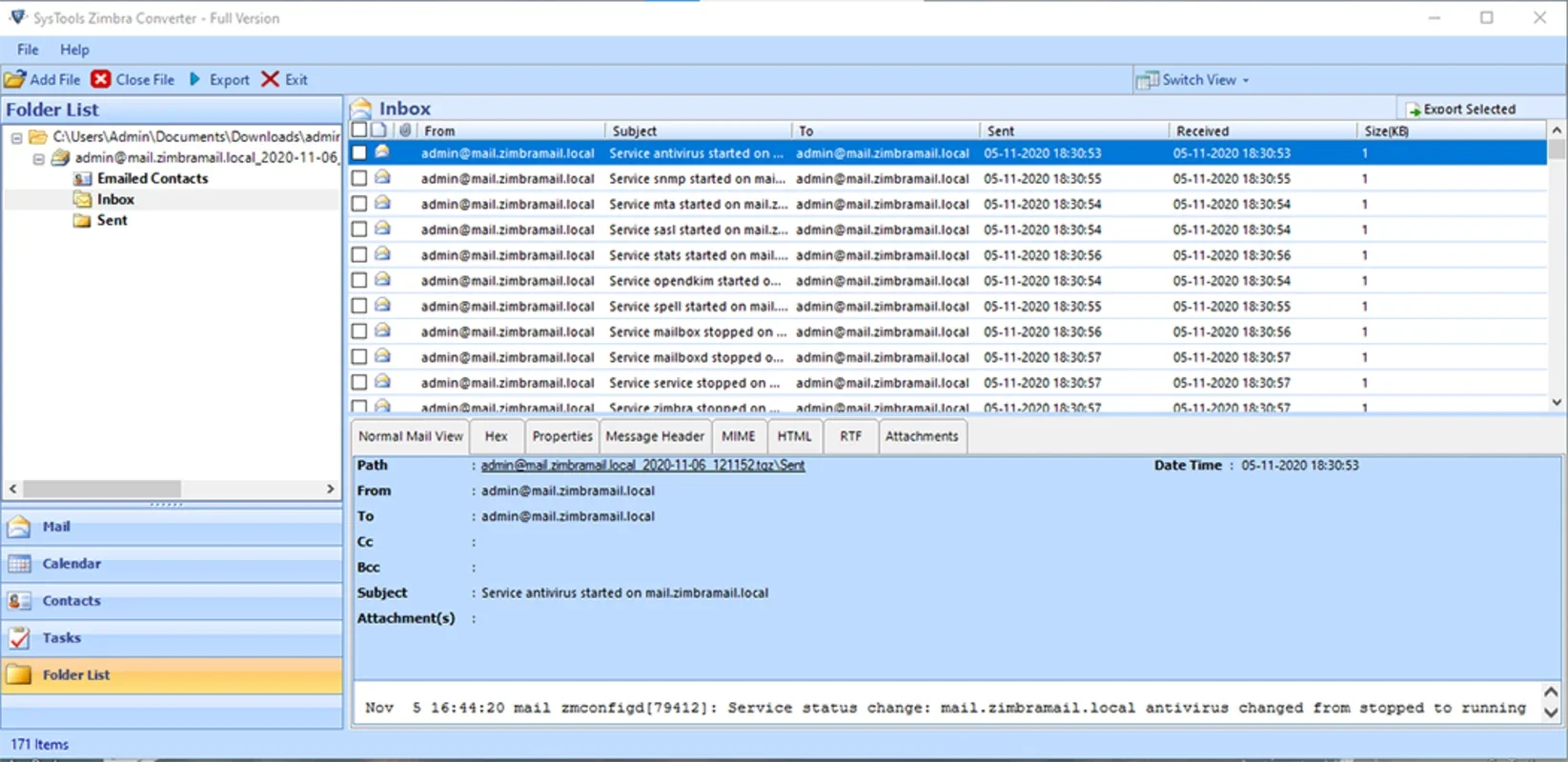 SysTools Zimbra Converter for Windows - Convert TGZ Files