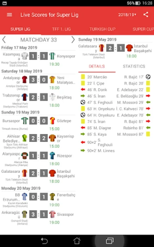 Live Scores for Super Lig 2023 for Android - Real-Time Updates