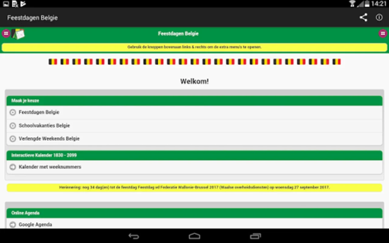 Belgian Holidays Calendar for Android - Plan Ahead with Ease