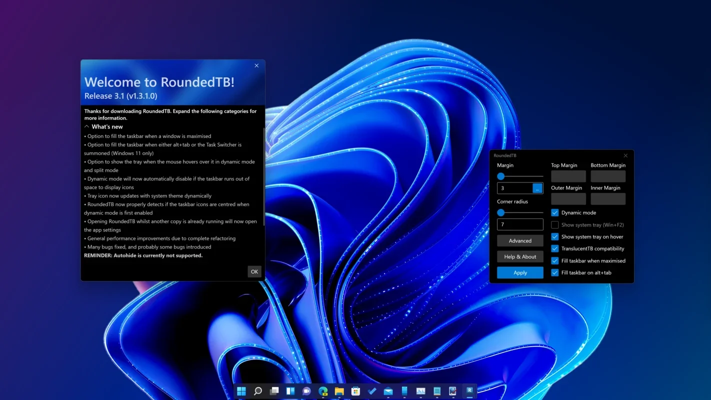 RoundedTB for Windows - Customize Your Taskbar