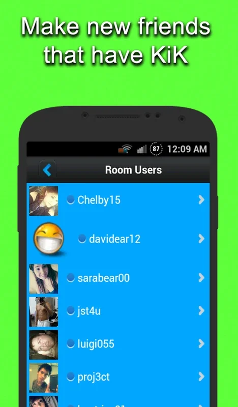 Chatrooms for Kik for Android - Connect Globally