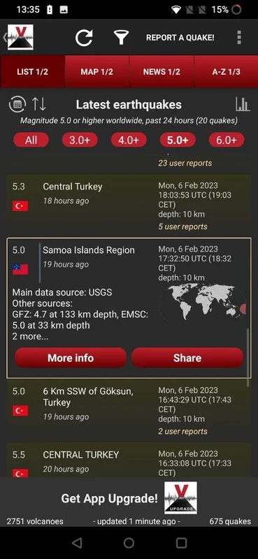 Volcanoes & Earthquakes for Android - Stay Informed with AppHuts