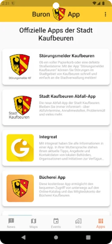 Buron for Android - Stay Updated with Kaufbeuren