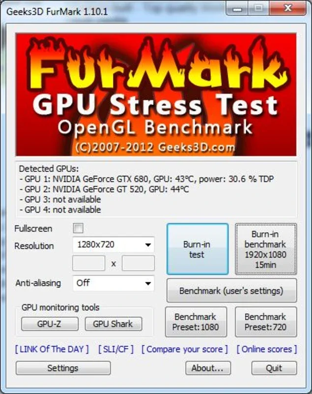 FurMark: Rigorous GPU Stress Testing for Windows