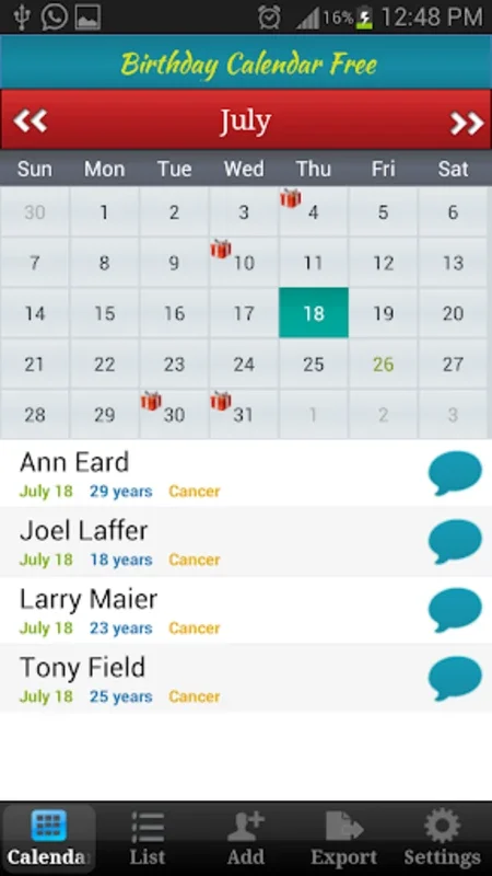 Birthday Calendar Free for Android: Effortless Birthday Management