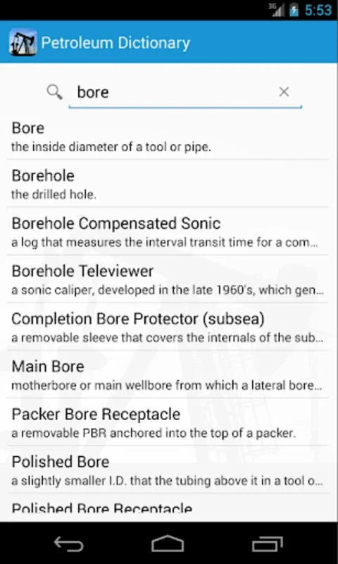 Petroleum Dictionary for Android - Comprehensive Terminology