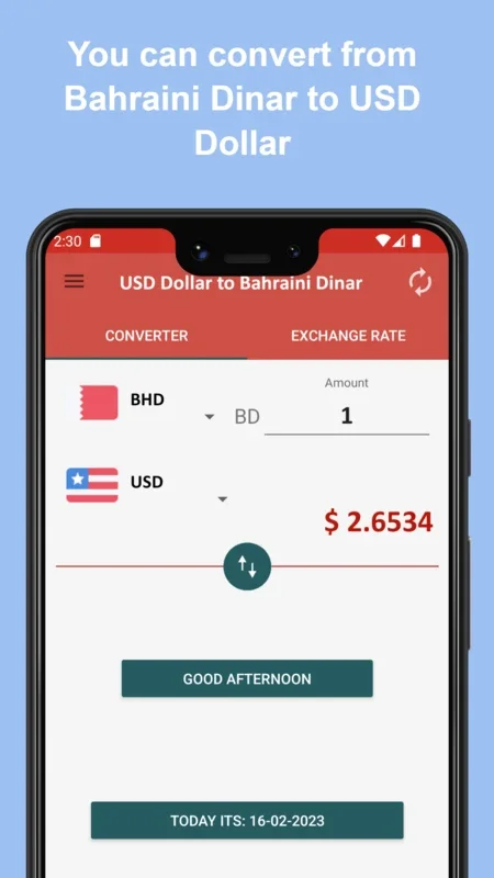 USD Dollar to Bahraini Dinar for Android - Efficient Conversion