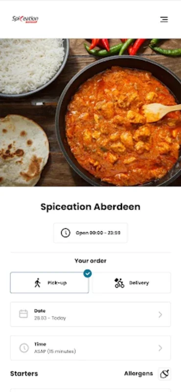 Spiceation Aberdeen for Android - Order Food with Ease