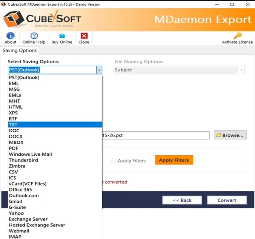 CubexSoft MDaemon Converter for Windows - Efficient Data Conversion