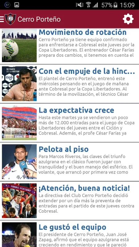 Cerro Porteño for Android - Immerse in the Team