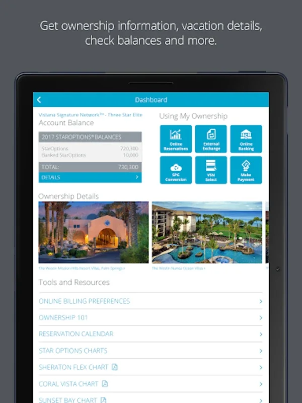 Westin® Vacation Club for Android - Seamless Vacation Planning