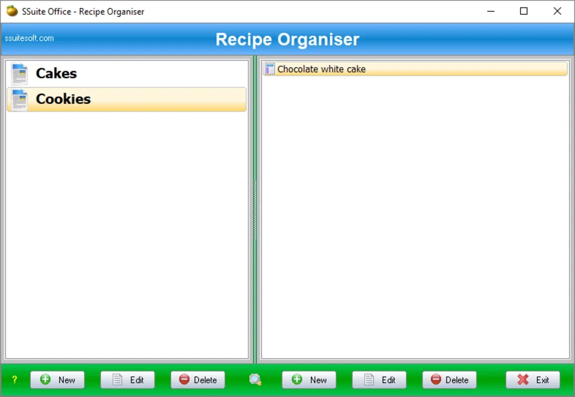 SSuite Recipe Organiser for Windows: Organize Recipes Effortlessly