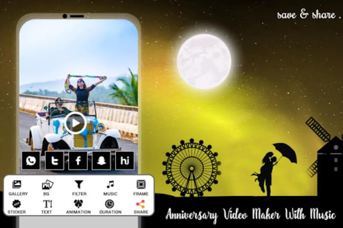 Anniversary Video Maker with Music for Android - Create Beautiful Videos