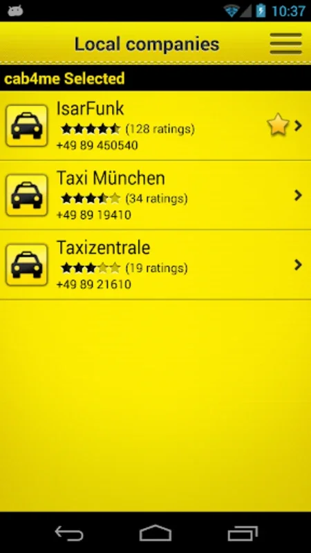 cab4me for Android - Find Taxis Easily