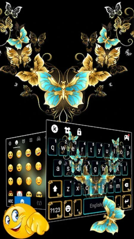 Vintage Golden Butterfly Keybo for Android: Elegant Typing