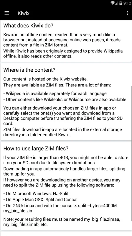 Kiwix for Android - Offline Web Content Access