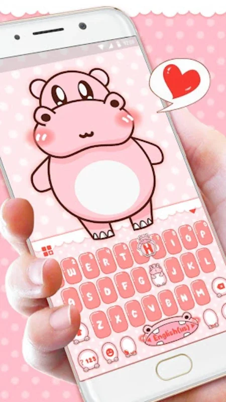 Pink Cute Hippo for Android - Customize Your Keyboard