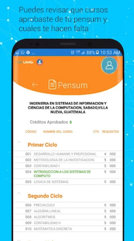 UMG - Aplicación oficial for Android: Streamline Academics