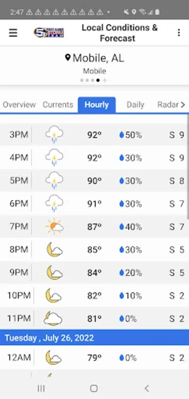 WKRG Weather for Android: Precise Local Forecasts