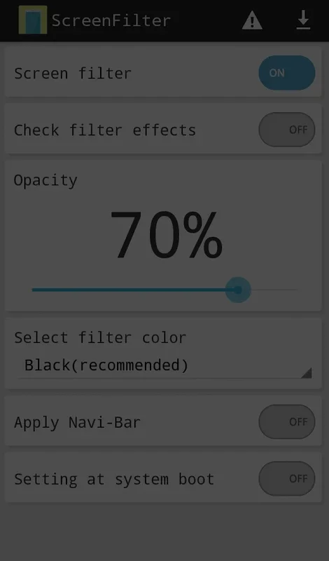 ScreenFilter for Android - Reduce Eye Strain