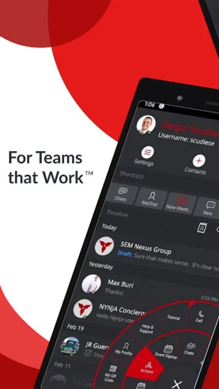 NYNJA Team Chat App Team Video for Android - Streamline Communication