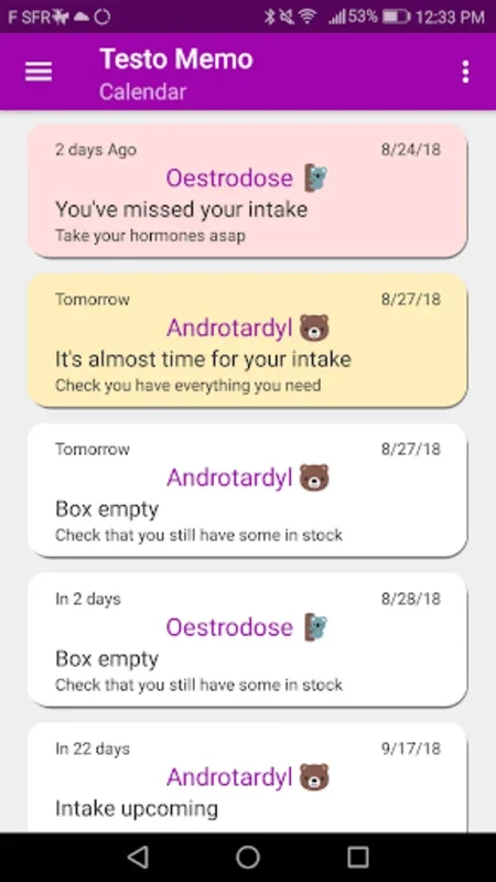 Trans Memo for Android - Hormone Therapy Tracker