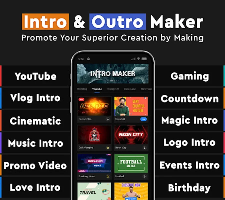 Intro Promo Video Maker Introz for Android - Create Professional Videos Easily