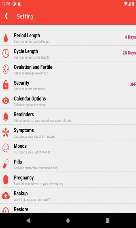 Period Calendar for Eve for Android: Track Your Cycles