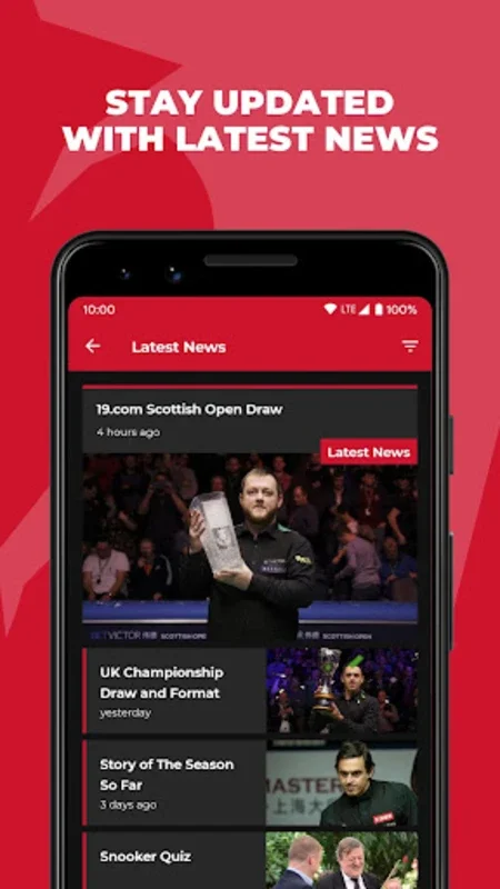 World Snooker for Android: Real - Time Scores and Highlights