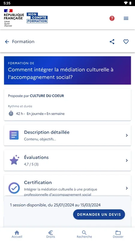 Mon compte formation for Android - Explore Diverse Courses