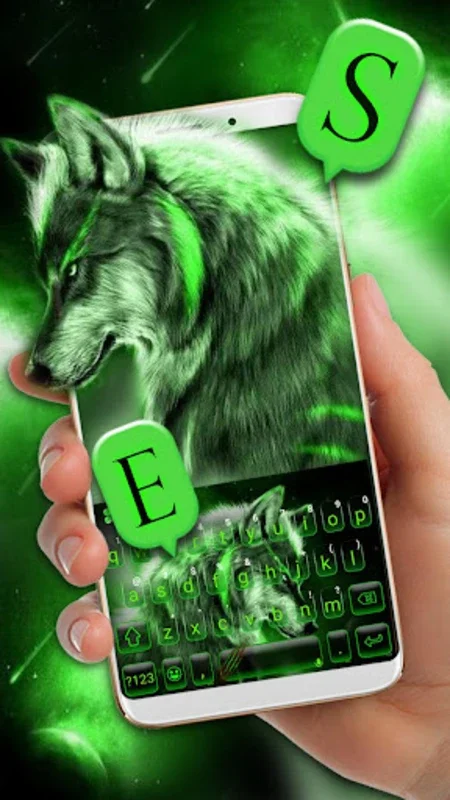 Green Wild Wolf for Android - Elevate Your Typing Experience