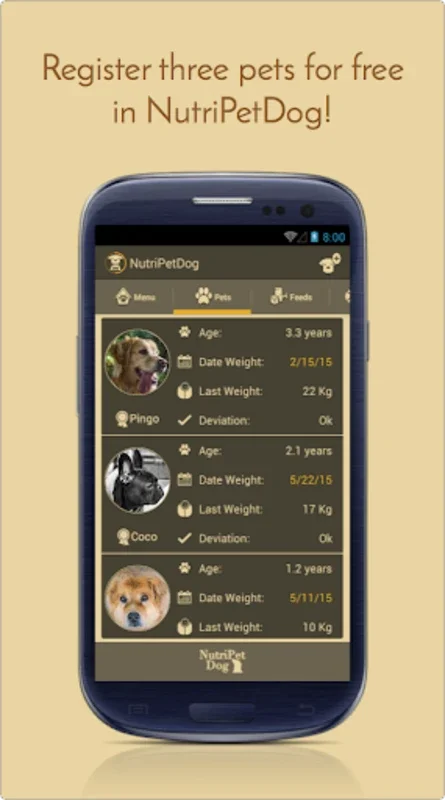 NutriPetDog for Android: Manage Dog Nutrition