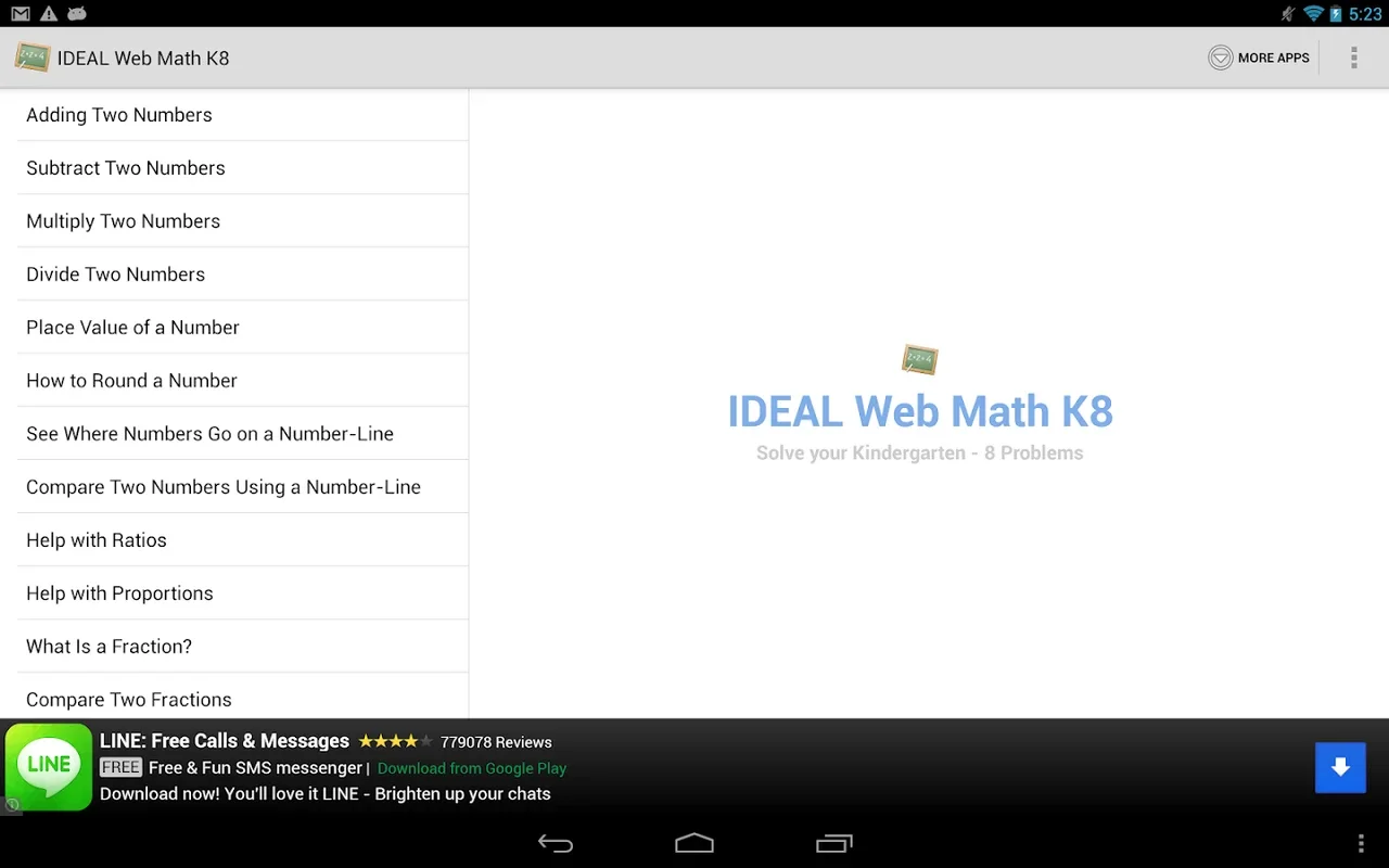 IDEAL Web Math K8 for Android - Real-Time Math Aid