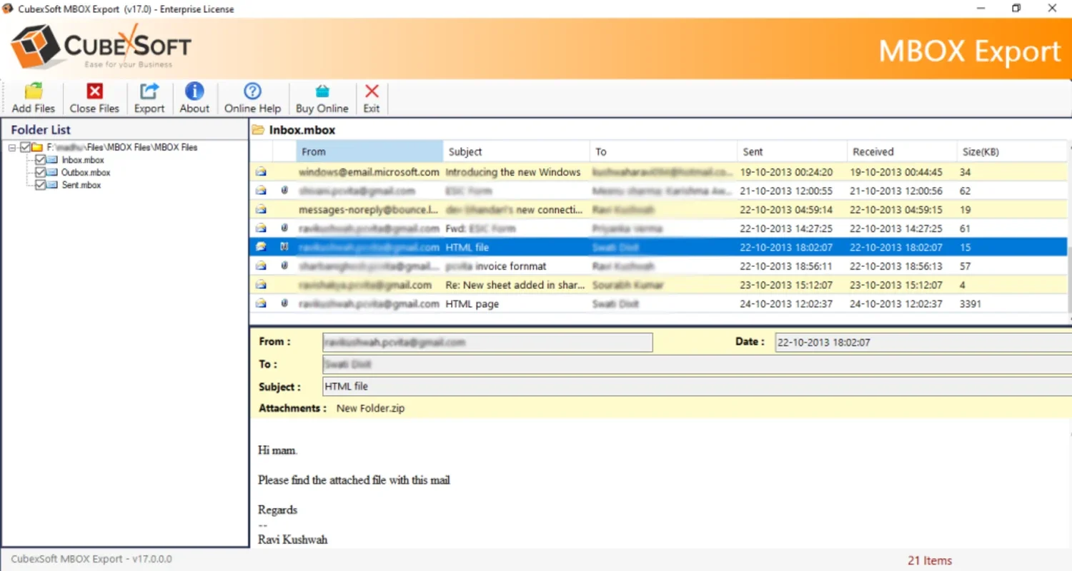 CubexSoft MBOX Converter for Windows: Convert MBOX Files Easily