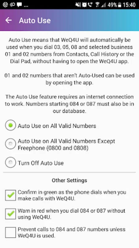 WeQ4U for Android - Save on UK Calls and Bypass Queues