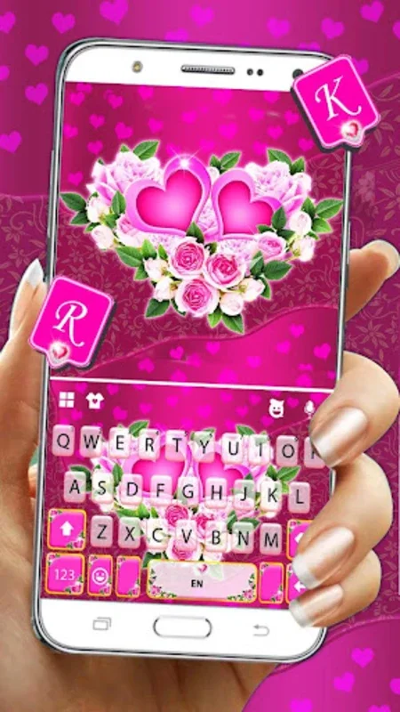 Pink Rose Flower Theme for Android - Enhance Typing