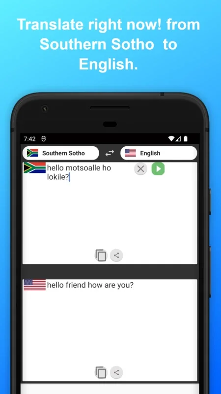 English to Southern Sotho Translator for Android - Facilitate Language Exchange