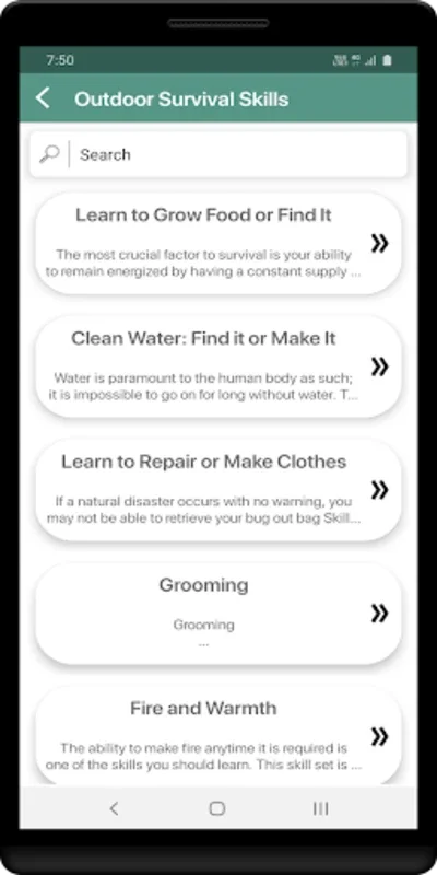 Outdoor Survival Skills for Android - Essential Wilderness Tips