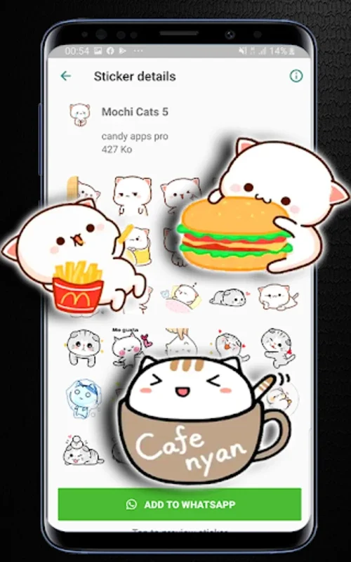 Mochi Peach Cat Stickers whats for Android - Expressive Messaging