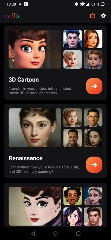 Voilà AI Artist for Android - Transform Photos into Cartoons