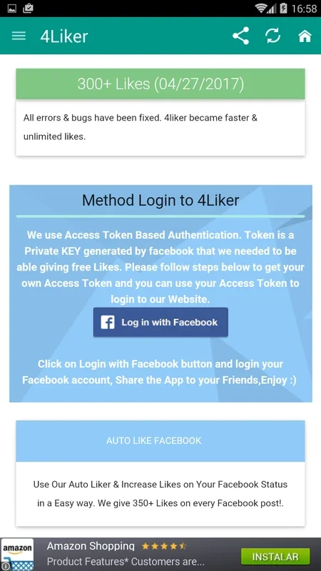 4Liker for Android - Boost Your Facebook Post Likes